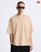 Casual Loose Fit Oversized T-Shirt (Beige)