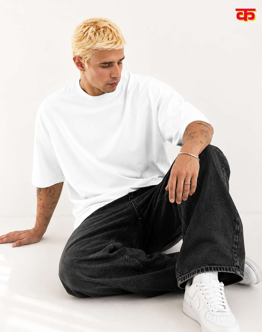 Casual Loose Fit Oversized T-Shirt (Pearl White)