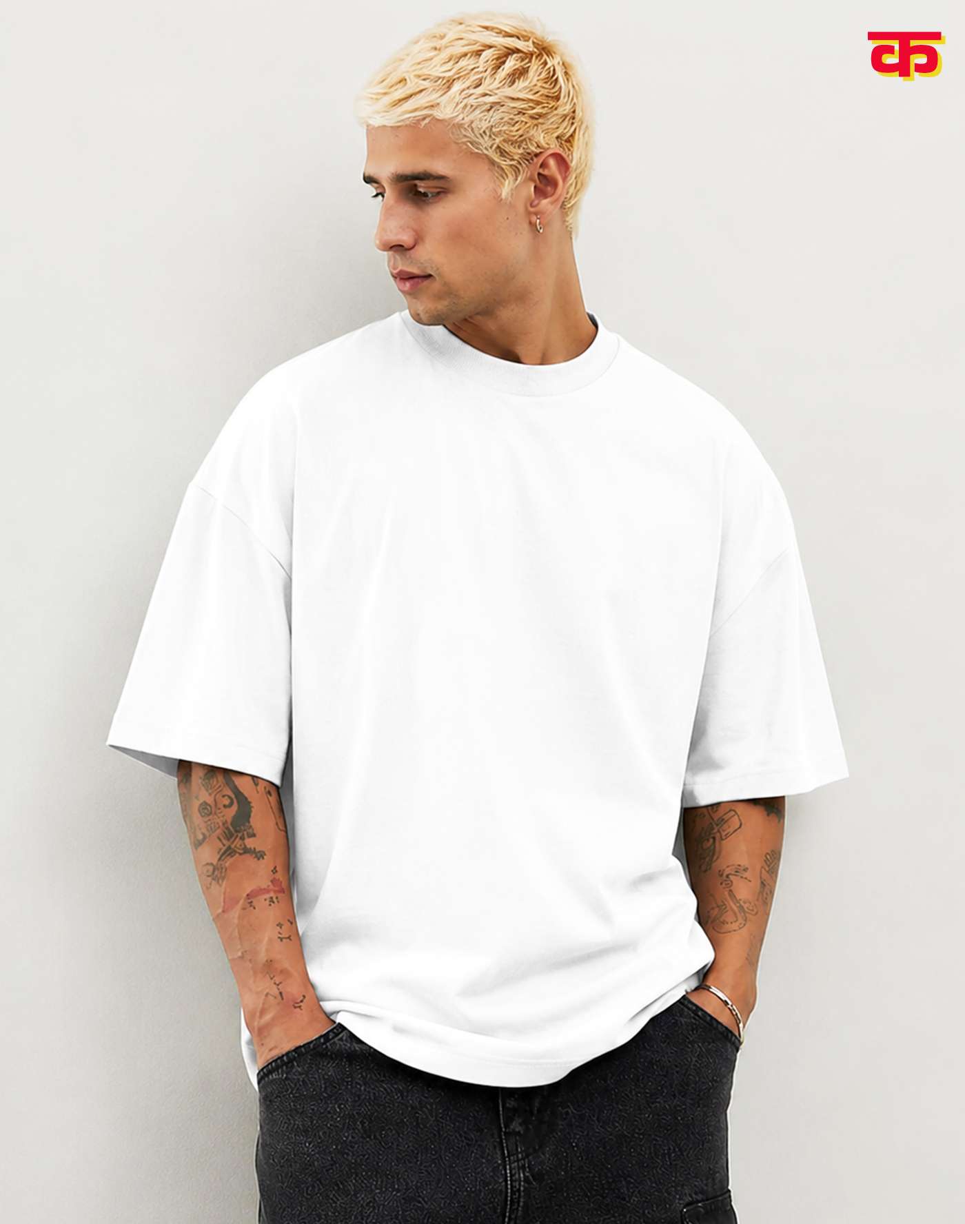 Casual Loose Fit Oversized T-Shirt (Pearl White)