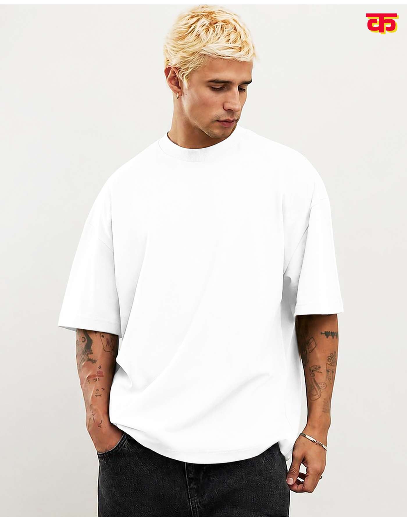 Casual Loose Fit Oversized T-Shirt (Pearl White)